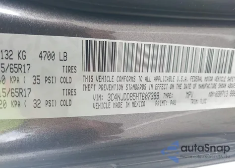 2017 Jeep Compass Trailhawk 4X4 z USA, uszkodzony, nr VIN 3C4NJDDB5HT607399